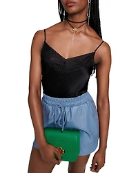 Leana Lace Trim Silk Camisole