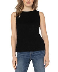Liverpool Los Angeles Ribbed Knit Boat Neck Tank Top