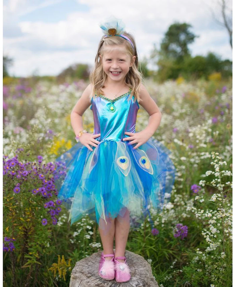Pretty Peacock Dress and Headband - Ages 5-6