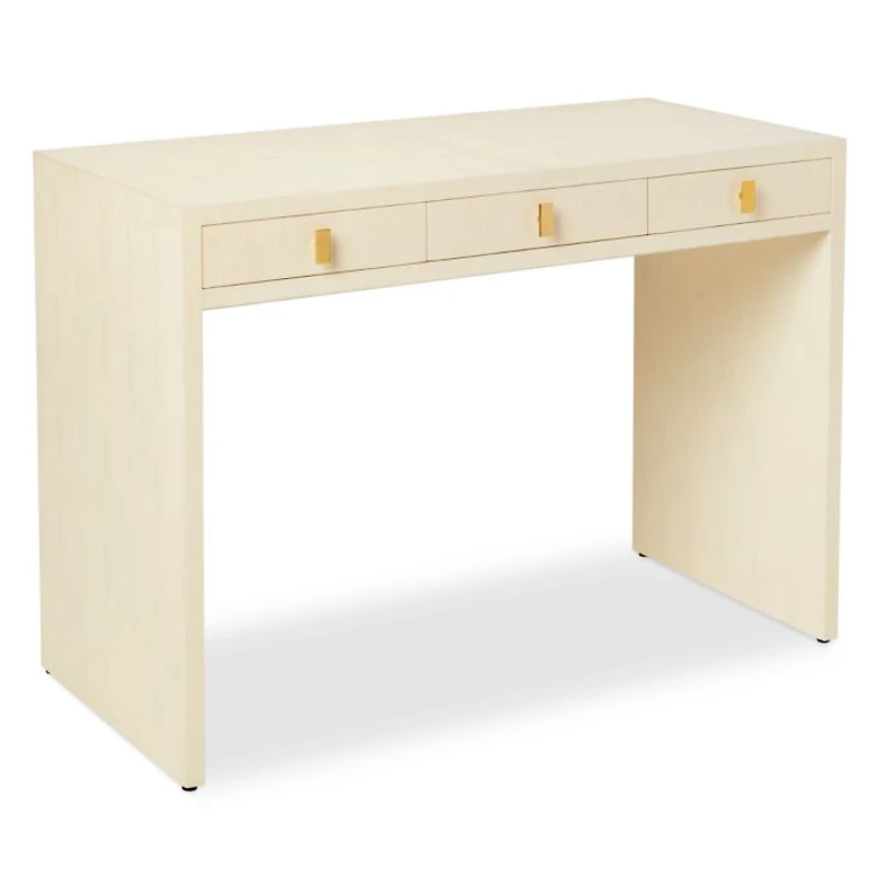 Shagreen Embossed Vanity Table & Stool Set