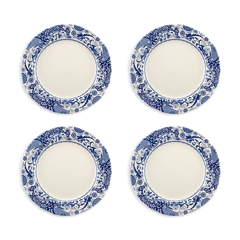 Spode Blue Italian Brocato Dinner Plate, Set of 4