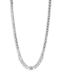 Rockstars Cubic Zirconia Collar Necklace in Rhodium Plated, 16"