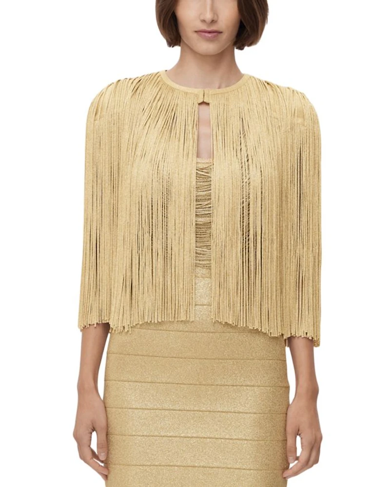 Metallic Fringe Cape
