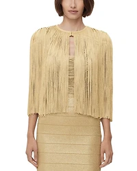 Metallic Fringe Cape