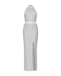 Halter Eyelash Knit Gown