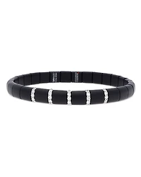 Roberto Demeglio 18K White Gold & Black Ceramic Diamond Bar Bracelet