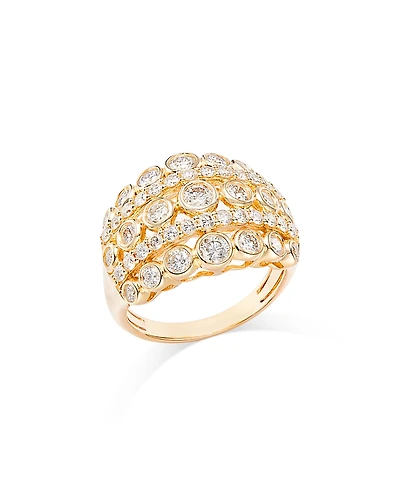 Bloomingdale's Fine Collection Diamond Bezel Multi Row Statement Ring