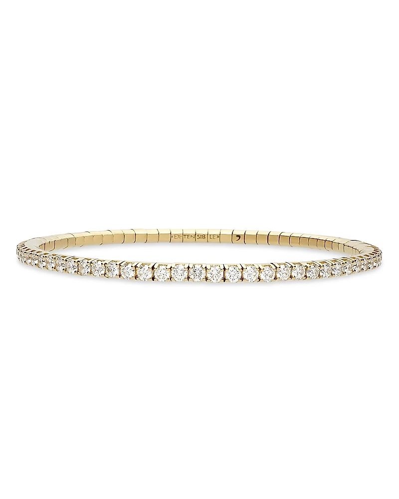 Extensible 18K Yellow Gold Diamond Stretch Tennis Bracelet