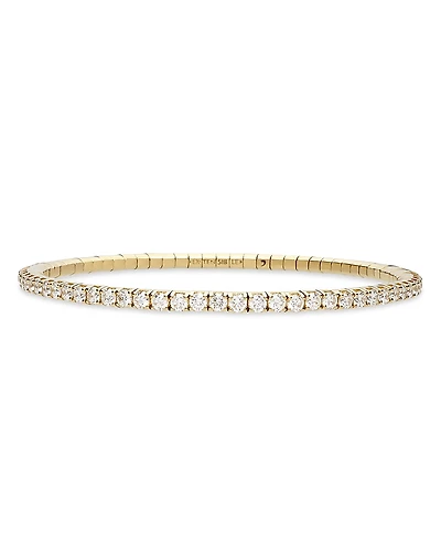 Extensible 18K Yellow Gold Diamond Stretch Tennis Bracelet