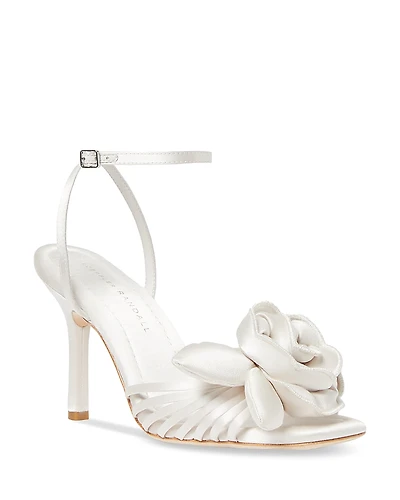 Loeffler Randall Women's Rey Square Toe Flower High Heel Sandals