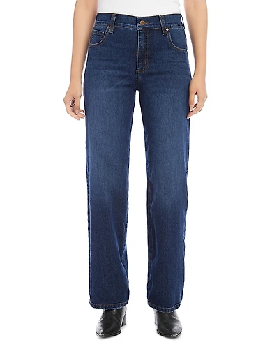 Karen Kane Mid Rise Wide Leg Jeans