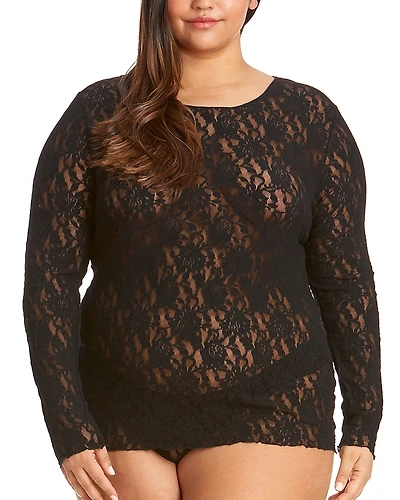 Hanky Panky Plus Signature Lace Long Sleeve Top
