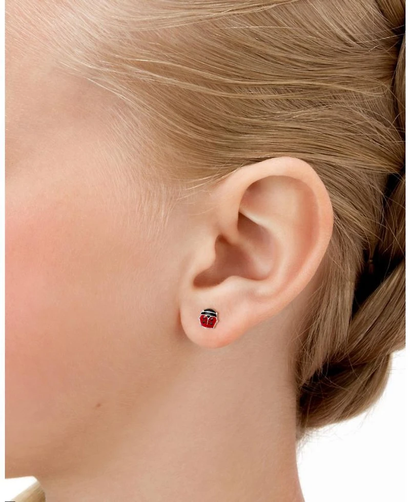 Girls' 14K Gold Red Lil' Ladybug Studs Screw Back Earrings - Baby, Little Kid, Big Kid