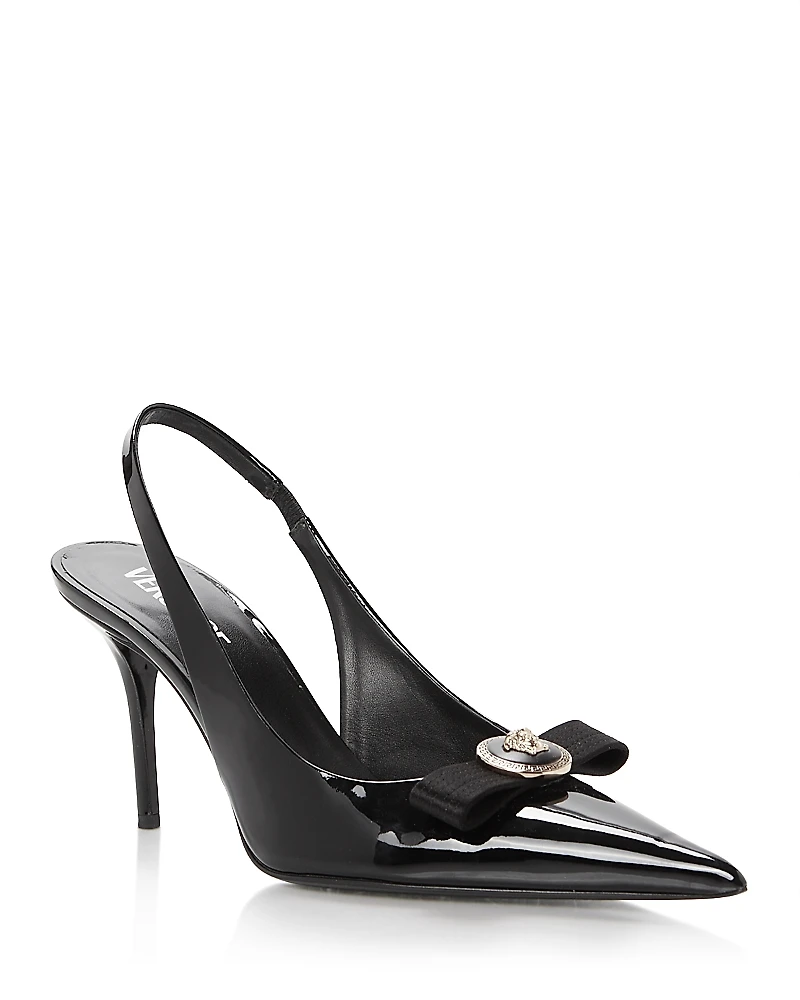 Versace Women's Gianni Ribbon 85 mm Slingback Pumps