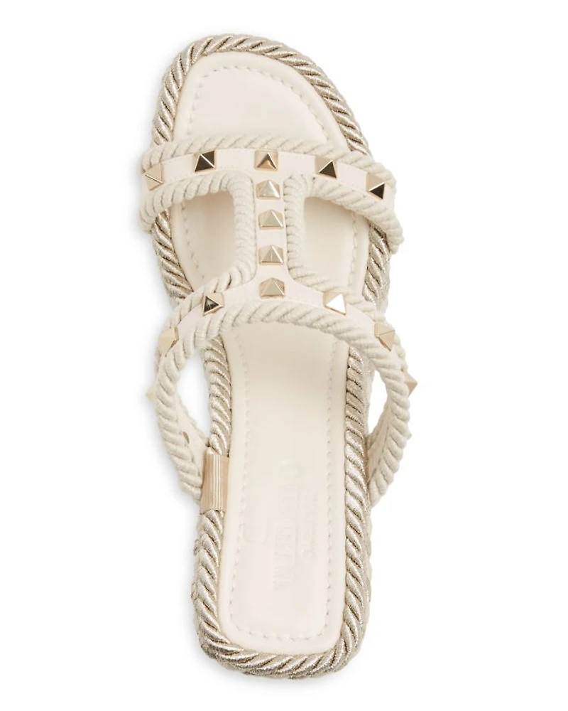 Women's Rockstud Espadrille Platform Wedge Sandals