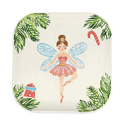 Vietri Nutcrackers Sugar Plum Fairy Square Platter