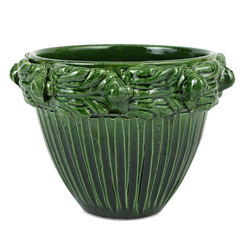 Rustic Garden Acanthus Leaf Small Cachepot