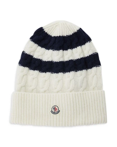 Wool Striped Cable Knit Hat