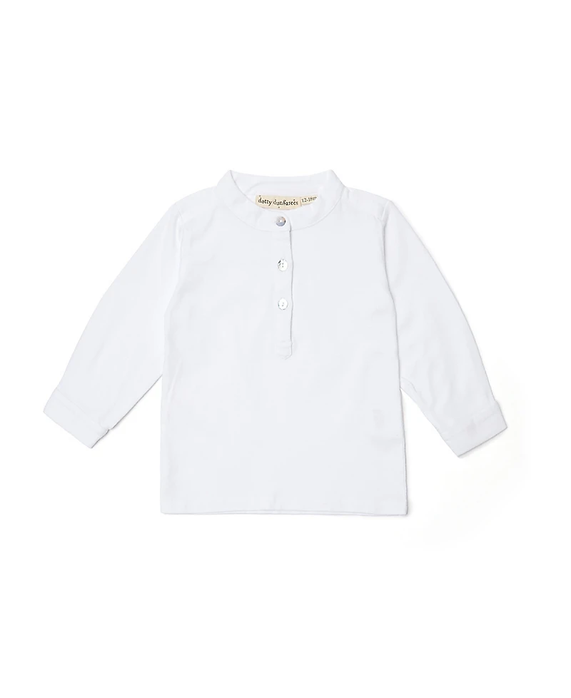 Dotty Dungarees Unisex Maxi Top - White Baby, Little Kid, Big Kid