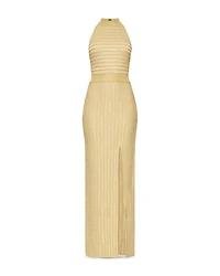 Halter Eyelash Knit Gown