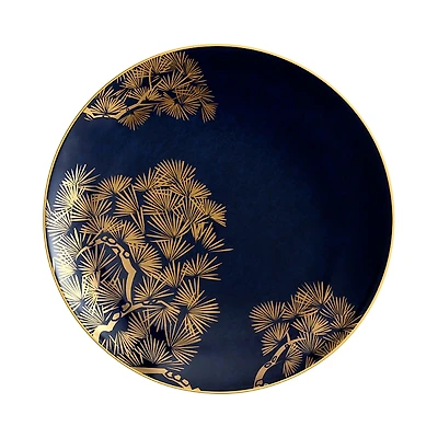 L'Objet Zen Bonsai Blue and Gold Dessert Plate, Set of 4