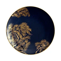 L'Objet Zen Bonsai Blue and Gold Dessert Plate, Set of 4