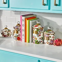 Flower Market Small Canister, White