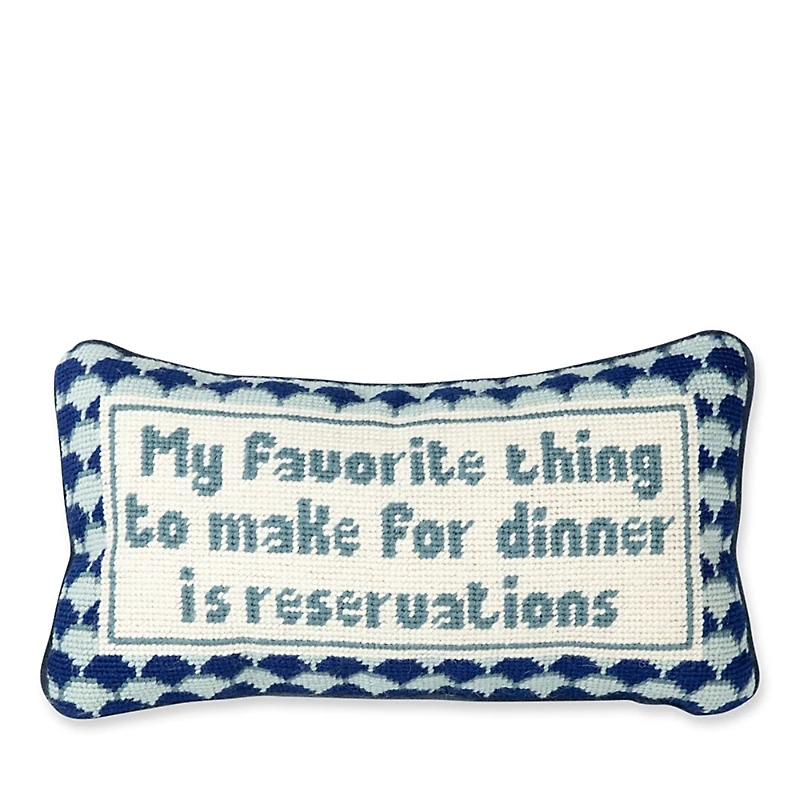 Furbish Studio Reservations Needlepoint Decorative Pillow