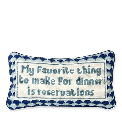Furbish Studio Reservations Needlepoint Decorative Pillow