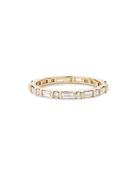 Diamond Baguette & Round Eternity Band in 14K Yellow Gold, 0.70 tcw