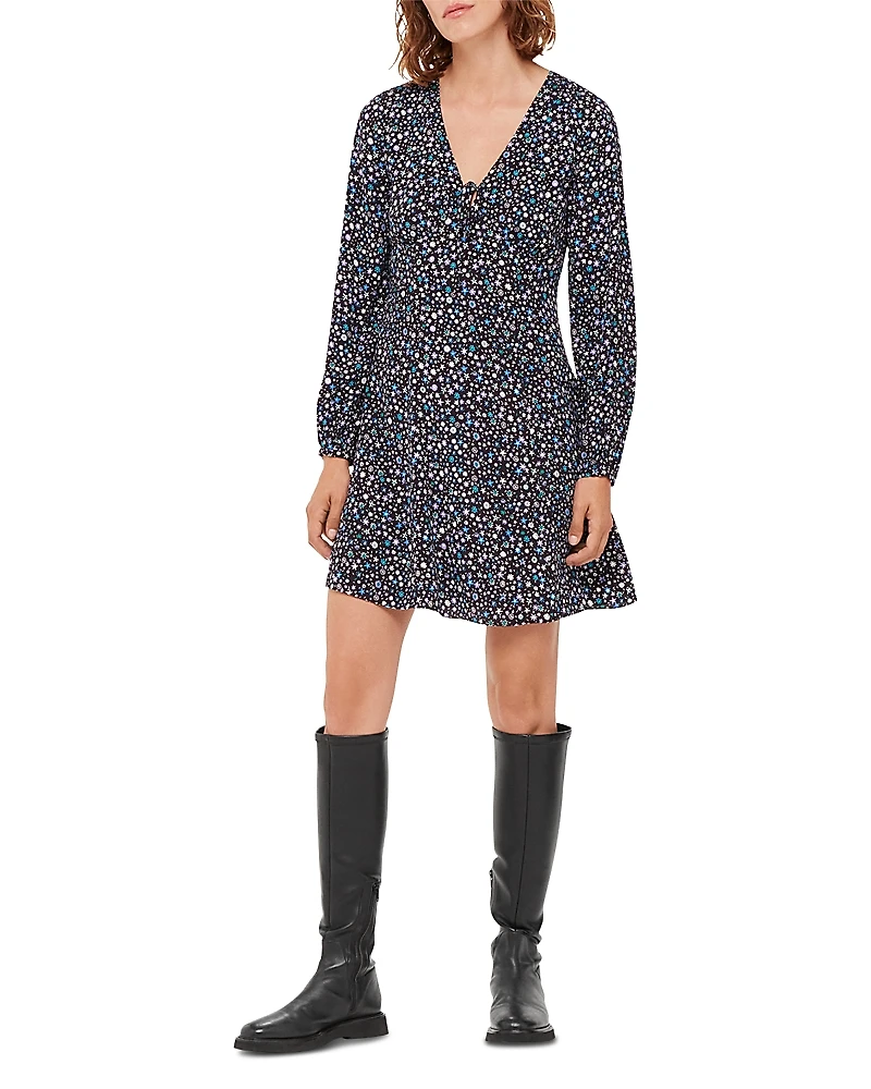 Whistles Painted Garden Fit and Flare Dress