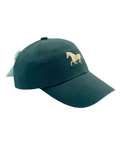 Girls' Horse Bow Baseball Hat in Hunter Green - Baby, Little Kid, Big Kid