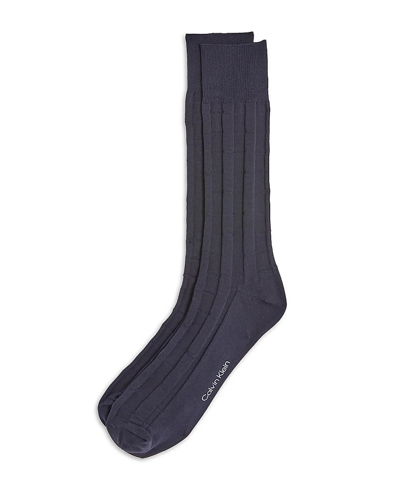 Calvin Klein Textured Stripe Dress Crew Socks