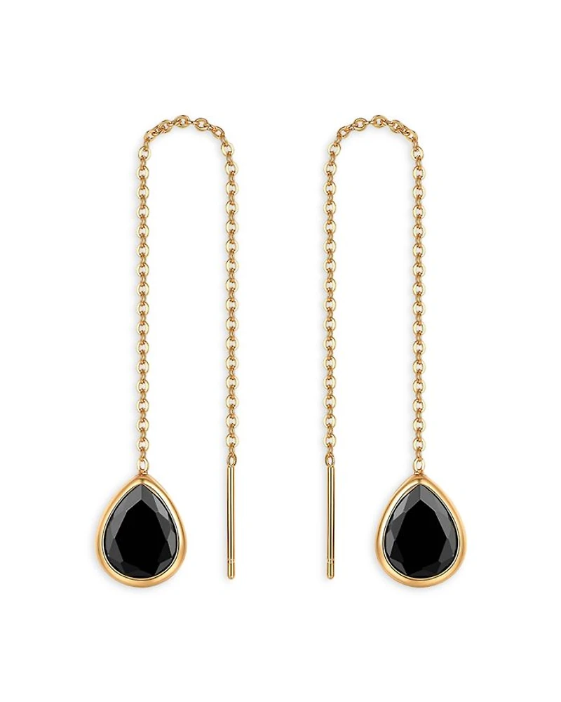 Barely There Teardrop Threader Earrings in 18K Gold Plated