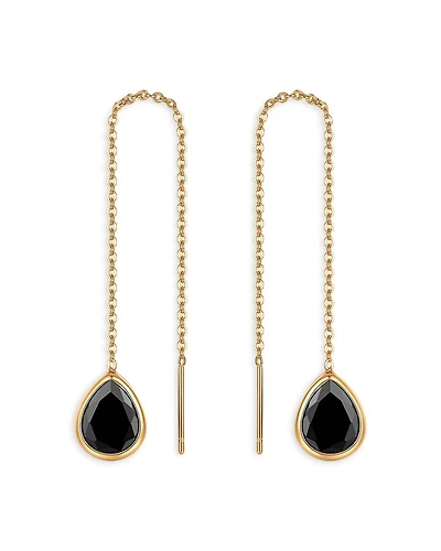 Barely There Teardrop Threader Earrings in 18K Gold Plated