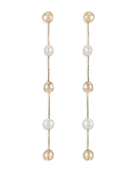 Ettika Bead & Cultured Freshwater Pearl Linear Drop Earrings