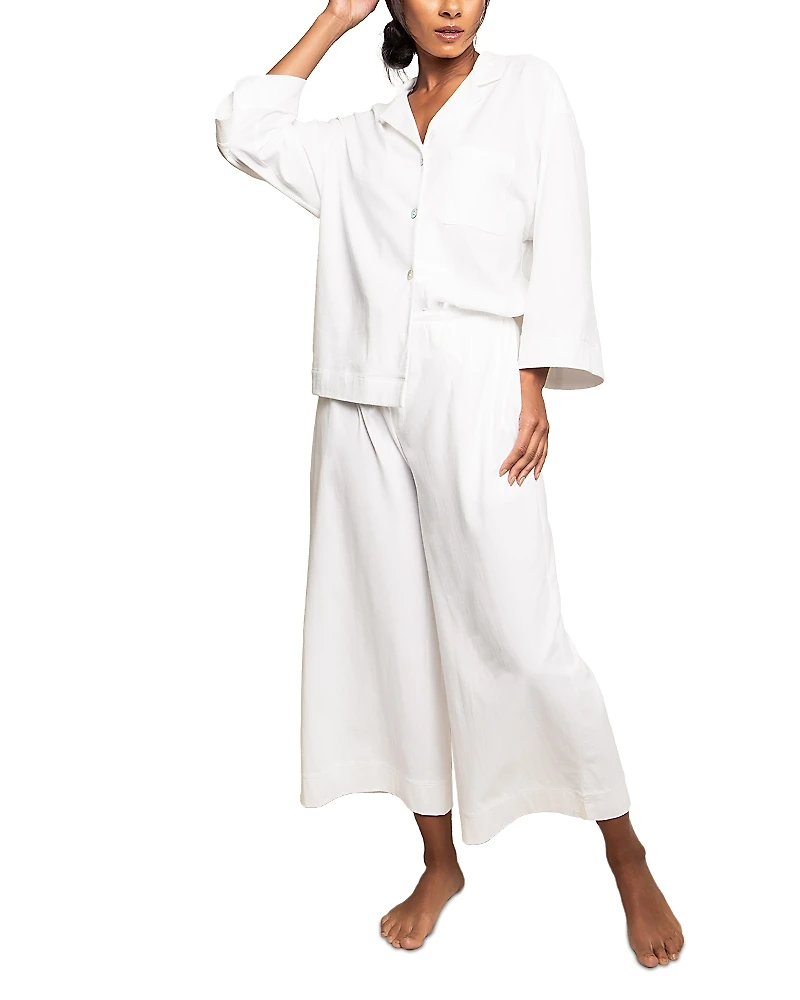 Petite Plume Luxe Pima Cotton Wide Leg Pajama Set