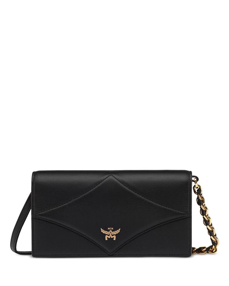 Diamond Leather Wallet on a Chain