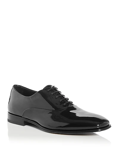Ferragamo Men's Denzel Patent Leather Oxford Shoes