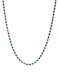 Bloomingdale's Fine Collection Emerald & Diamond Tennis Necklace