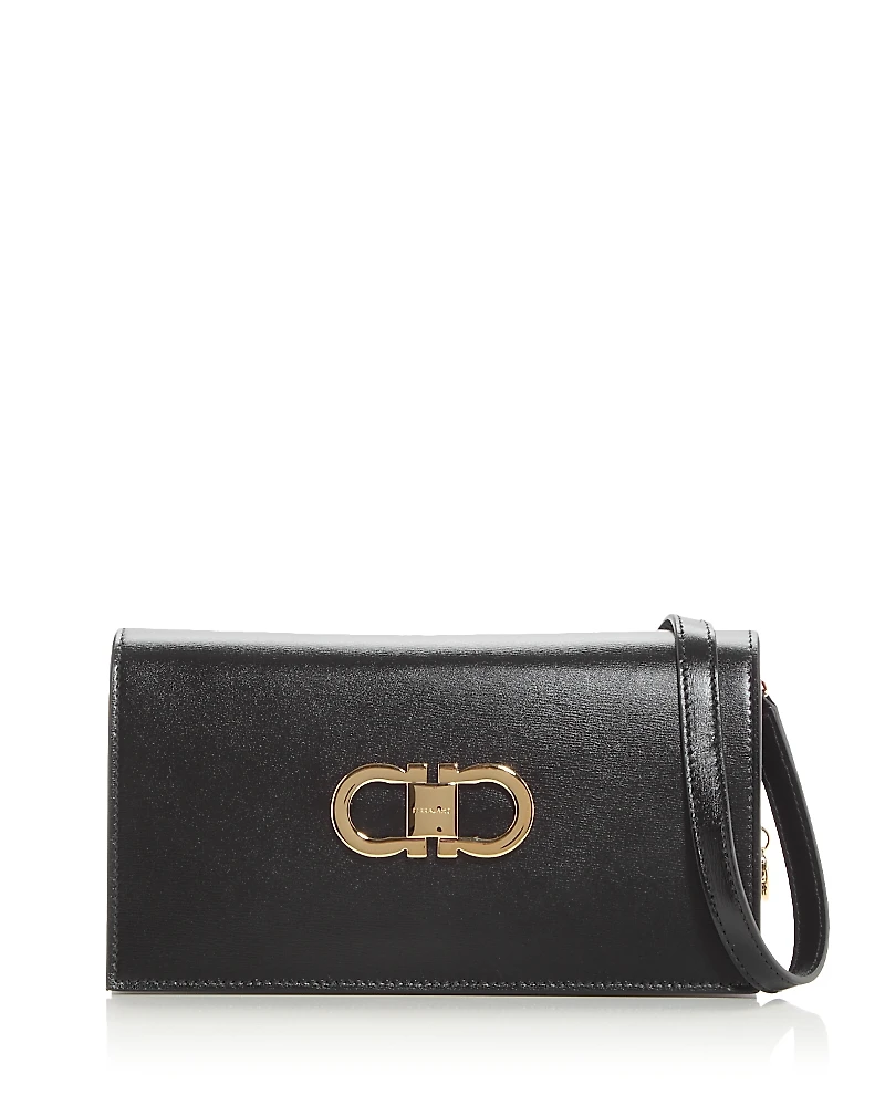 Ferragamo Double Gancio Leather Shoulder Bag
