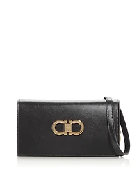 Ferragamo Double Gancio Leather Shoulder Bag