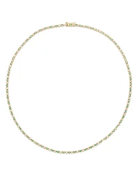 Bloomingdale's Fine Collection Emerald & Diamond Crown Set Tennis Necklace