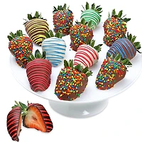 Chocolate Covered Company Premium Belgian Chocolate Covered Celebration Strawberries, 12 Piece