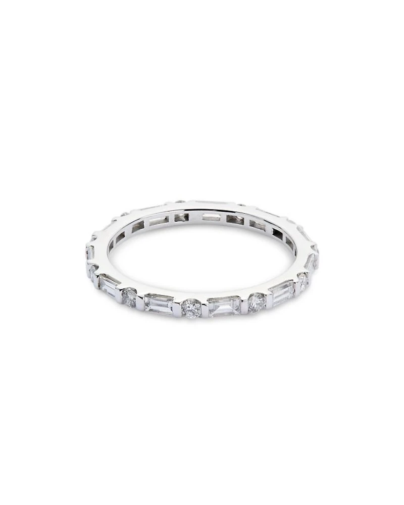 Diamond Eternity Band 14K White Gold, 0.75 tcw