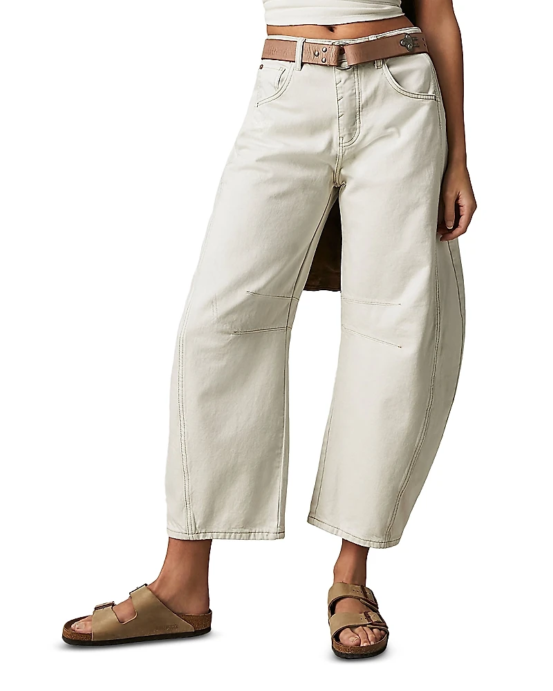 Free People We The Good Luck Mid Rise Barrel Jeans