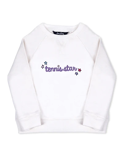 Ame & Lulu Unisex Tennis Star White Sweatshirt