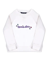 Ame & Lulu Unisex Tennis Star White Sweatshirt