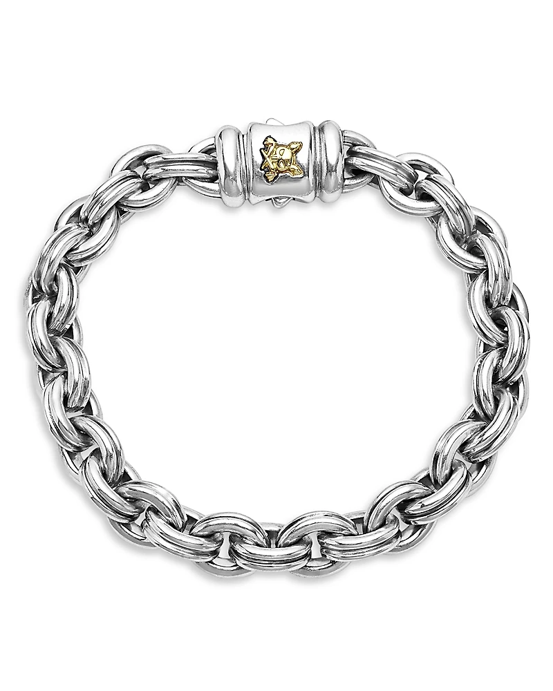 Lagos Men's 18K Yellow Gold & Sterling Silver Anthem Double Link Chain Bracelet