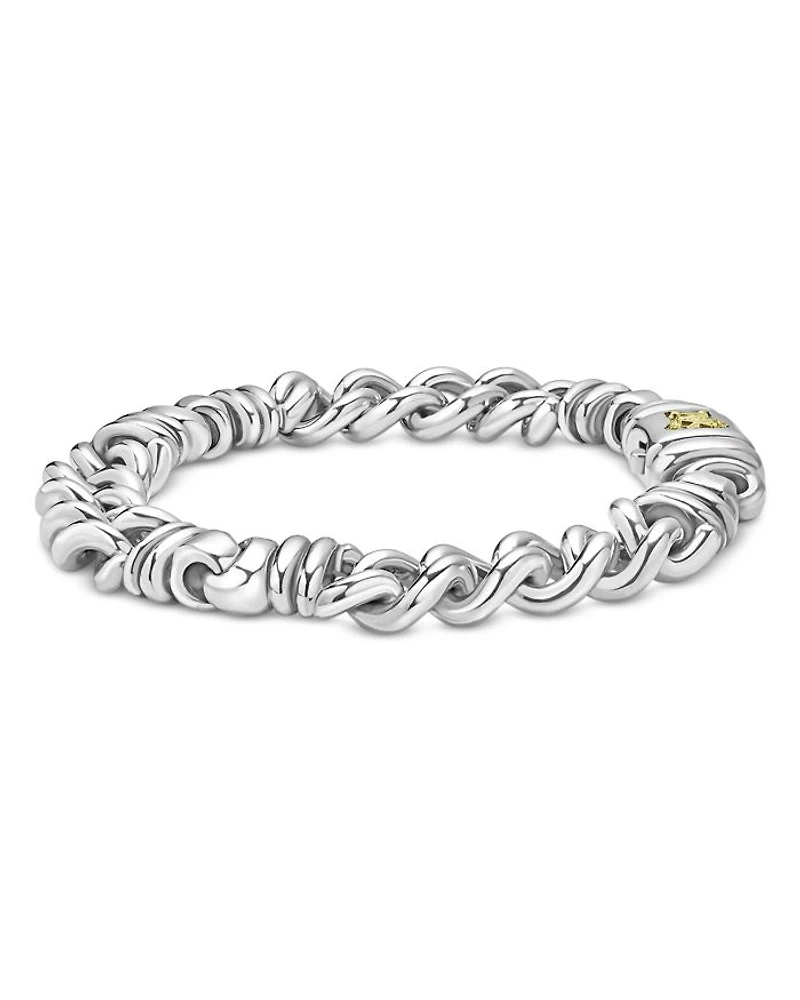 Men's 18K Yellow Gold & Sterling Silver Anthem Twist Curb Chain Link Bracelet - Exclusive